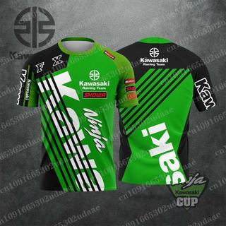 川崎 KawasakiRacingTeam短袖 T 恤忍者 Ninja機車主題速幹騎行服
