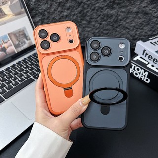 🚀 臺灣🚀出貨：相容 Apple 17 Pro Max 圓形支架手機殼、iPhone 16 PM Skin-Feel
