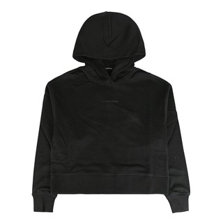 CANADA GOOSE Muskoka字母LOGO橡膠標設計純棉圓領落肩長袖連帽T恤(女款/黑)