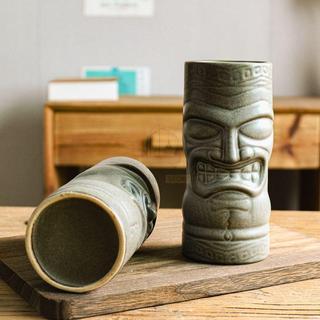 ✨新品上新✨酒吧TIKI杯夏威夷雞尾酒杯陶瓷提基鬼臉殭屍骷髏頭骷髏杯特調杯子📦H
