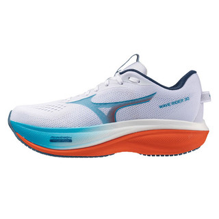 Mizuno 美津濃 Wave Rider 30 J1GM262151 男 慢跑鞋 超寬楦 支撐 緩震 白 藍橘