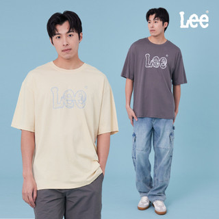 Lee 斑紋LOGO短T 男 淺黃 灰色 LB602065