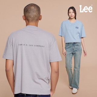 Lee 後背英文短T 男女適穿 灰色 淺藍 深藍 LB602050