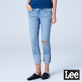 Lee 329 涼感 彈性低腰合身窄管七分牛仔褲 女 LL1801257WD