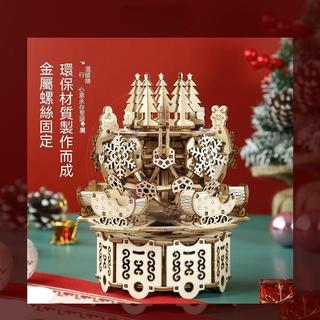 【臺灣出貨】歐式木質發條音樂盒 節日紀念品 創意手工diy禮品 木質手作DIY拼裝八音盒 造型新穎音樂盒 高CP值擺件