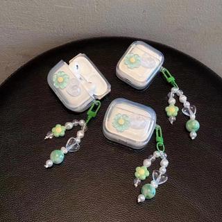 【適用於漫步者耳機保護套】淺綠花朵花再漫步者zero air耳機殼minibuds無線X2保護套plus保護防摔耐賍
