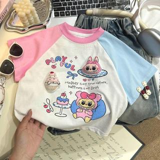 Mimo⭐兒童純棉T恤立體玩偶男女寶寶衣服可愛寬鬆撞色休閒上衣