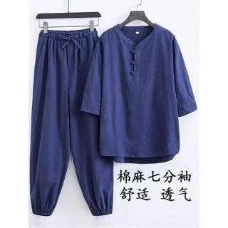 爆款類目霸主🥇居士服男中式佛系禪意素衣套裝棉麻道服拜佛衣服禪服女款禪修唐裝2E1L