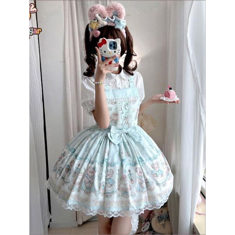 lolita Lolita裙  洛麗塔裙  原創 新款星糖原創 甜品熊全款lolita裙原創正品jsk揹帶洛麗塔日系lo