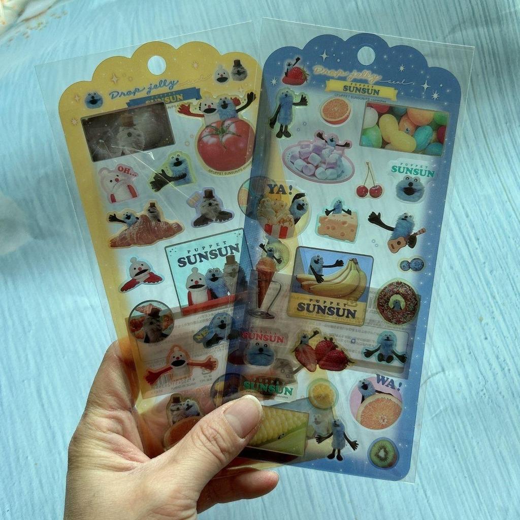 sunsun 娃娃🎁帕比順順 puppet sunsun 周邊 農農 隆隆 日系滴落珠寶果凍貼紙可愛卡通手機殼diy裝飾