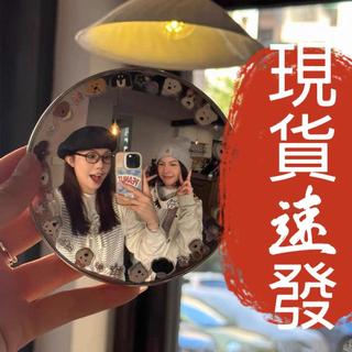 臺灣出貨🍀旅行自拍小圓鏡凸面鏡旅遊手持自拍神器情侶朋友閨蜜道具足跡拍照