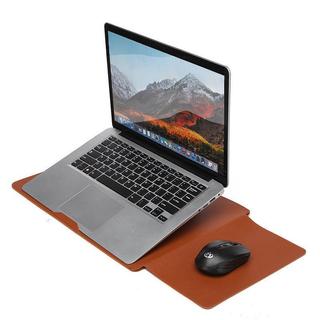 多功能筆電皮革電腦包內袋支架滑鼠墊三合一 防潑水適用MacBook/Pro/Air/筆記型電腦/蘋果電腦/蘋果筆