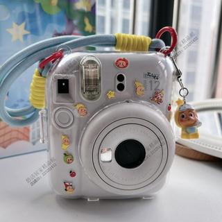拍立得mini12保護殼 透明水晶殼 防摔硬殼 相機掛繩 背帶 鏈條 富士 Instax mini 12 保護套 可愛