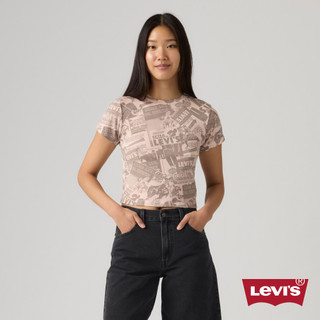 Levi's 運動短袖Tee / 設計印花 /220G厚磅 女生上衣 熱賣單品 A8798-0105