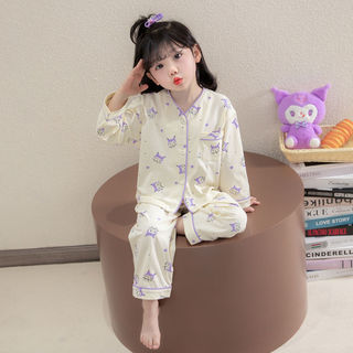 Mimo⭐女童睡衣春秋季卡通兒童長袖女孩寶寶公主可愛家居服開衫套裝