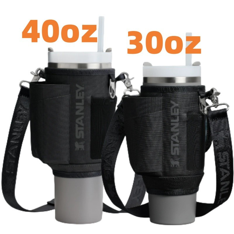 帆布水杯袋適用於Stanley40oz、30oz水壺包水瓶袋 寬肩帶1200ml、880ml水瓶套 杯靴 Stanley
