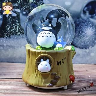 檸好生活💯熱賣宮崎駿龍貓水晶球音樂盒八音盒飄雪擺件創意兒童節女生日畢業禮物