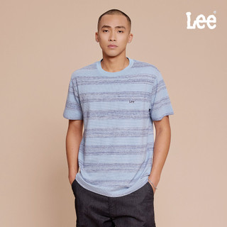 Lee 粗條紋小LOGO短T 男 藍色 LB602008
