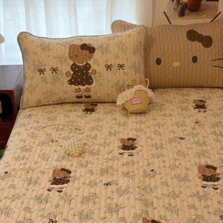 🔥『臺現』100%正品✨kitty貓咪天然乳膠涼蓆冰絲床墊家用宿舍三件套夏季空調席可機洗小紅書推薦