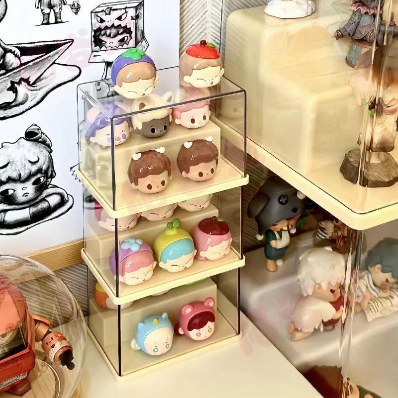 🌾萌粒公仔 展示架 適配森貝兒家族公仔收納 痛櫃 壓克力萌粒貓貓糕公仔 盲盒公仔防塵展示收納｜台灣出貨