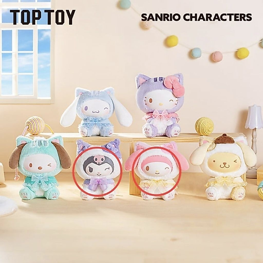 正版 TOPTOY 三麗鷗家族 三麗鷗系列 逗逗小貓 貓咪 盲盒 絨毛 娃娃 玩偶 吊飾 掛飾 確認款 庫洛米 美樂蒂