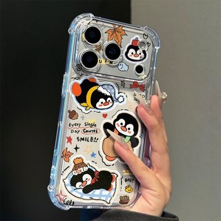 iPhone 17 Pro Max 16 PM 15 PM 14 13 12 11 PM 楓葉企鵝透明四角防摔手機殼