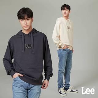 Lee 刺繡LOGO寬鬆帽T 男 卡其 炭灰 LB411042
