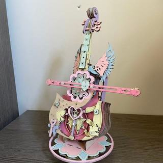 音樂盒 木質拼裝diy手工八音盒玩具 生日禮物 送女生之翼大提琴