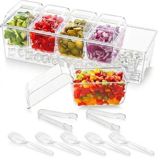 Refrigerator salad box, cold condiment box, divided ice box,