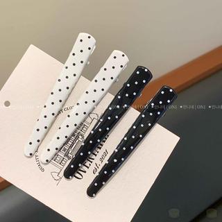 {桃園出貨}韓版insi簡約波點黑白髮夾鴨嘴kt夾極側邊簡風劉海夾百搭髮飾日常