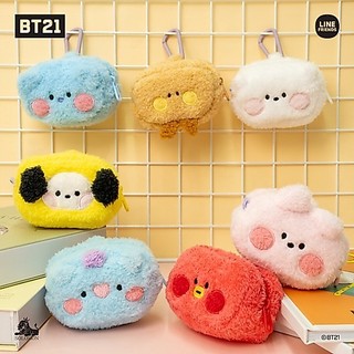 現貨 BT21 minini 毛絨零錢包｜耳機收納包 airpods case 耳機盒 耳機包 收納包 小物包 日本進口