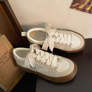【GL SHOES】帆布鞋 透氣板鞋 休閑鞋 夏季帆布鞋女 帆布鞋子女2024新款女學生春季百搭ins潮小眾厚底chic