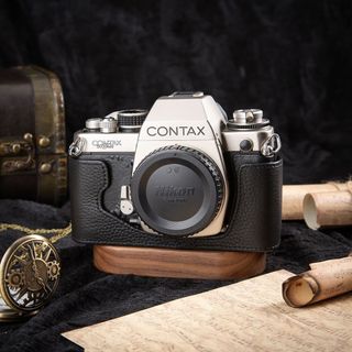 【相機底座皮套 適用康泰時S2】頭層牛皮機身包覆套丨Contax S2真皮機身皮套 底片相機保護底座 真皮攝影包