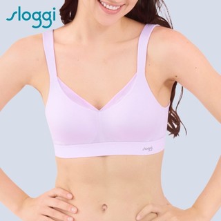 sloggi-BASIC SPORTY COOL清爽律動薄紗後扣內衣(小圓V款) 霧紫