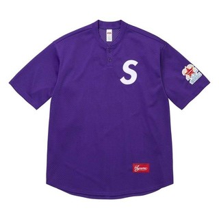 Supreme Shop SLogo Baseball Henley 棒球亨利衫 網眼短袖 紫色 SS26KN82-PL