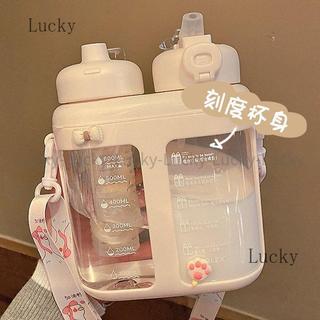 Lucky🍑精選🚚水杯女生高顏值雙飲杯大容量泡茶水分離杯夏天學生上學便攜水壺瓶