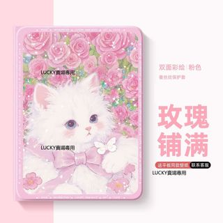 玫瑰鋪滿 書本式帶筆槽平板保護套 適用 iPad 12/11/Mini Air 8 M5 Pro 11/13吋