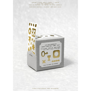 Flagg Shiny Flake Roll Label -gold sticker roll・金色貼紙卷