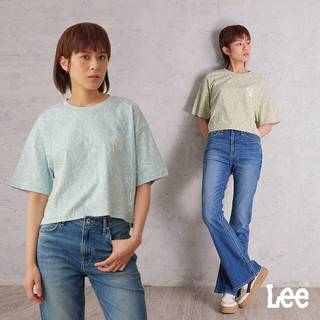 Lee 心型花朵短版寬鬆短T 女 粉藍 粉綠 LB502067