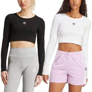 ADIDAS 女 ESS CROP LS 長袖上衣-IW5725/JC9011