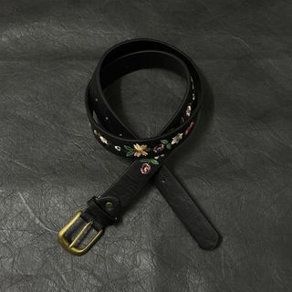 Direction of Light小眾刺繡花朵腰帶cleanfit配飾皮帶男中古配飾
