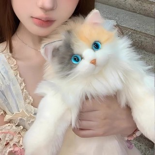 三花貓模擬貓咪玩偶 模擬布偶貓娃娃 絨毛玩具 公仔抱枕 貓咪背包吊飾 生日禮物 居家擺飾
