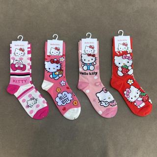 🚀台灣發貨🚀AB版個性Hello Kitty卡通可愛純棉女士中筒襪子ins風時尚百搭
