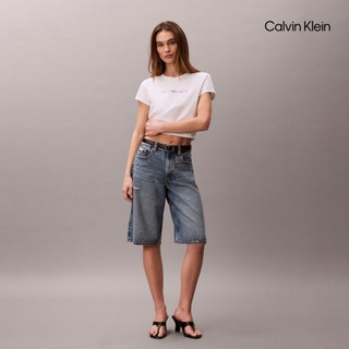 【Calvin Klein】 CK 經典標誌貼身 T 恤 白色