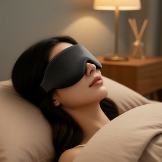 超柔睡眠眼罩,零壓設計調節帶,全方位遮光,適合旅行AGM