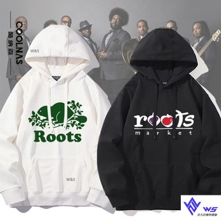 W&S THE ROOTS樂隊復古定製圖案重磅連帽衛衣薄款加絨男女寬松衣服潮