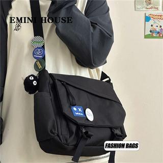 免運💯伊米妮大學生斜挎包上課休閒揹包單肩包包包女生原宿復古郵差包男R3E