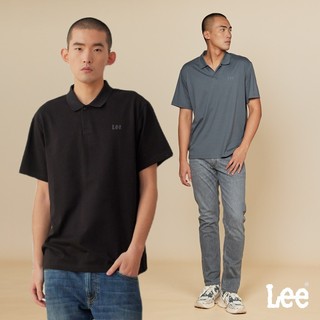 Lee 涼感 小LOGO短袖polo衫 男 黑色 碳灰 LB503001