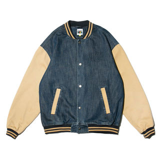 PRETTYNICE Emboss Logo Washed Denim Jacket-Blue┃☀ 7折