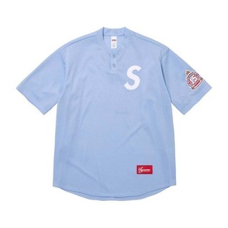 Supreme Shop S Logo Baseball Henley 棒球亨利衫 網眼短袖藍色 SS26KN82-LE